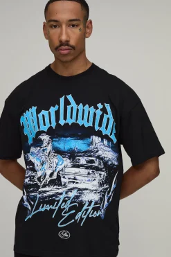 boohooMAN T-shirt Oversize Imprimé Western Grande Échelle<Homme T-Shirts Impriméstendances|T-Shirts