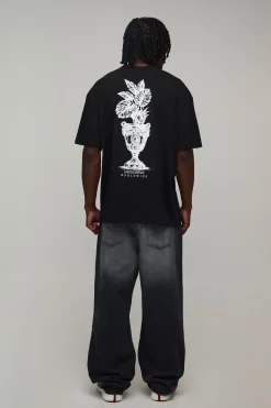 boohooMAN T-shirt Oversize Tall Avec Imprimé Colonne Vertébrale De Palmier<Homme Tout Afficher|Tout Afficher