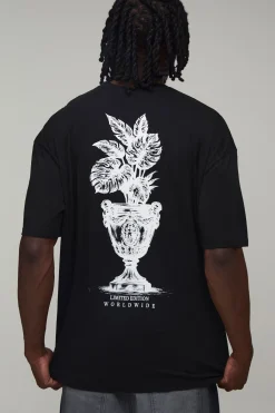 boohooMAN T-shirt Oversize Tall Avec Imprimé Colonne Vertébrale De Palmier<Homme Tout Afficher|Tout Afficher