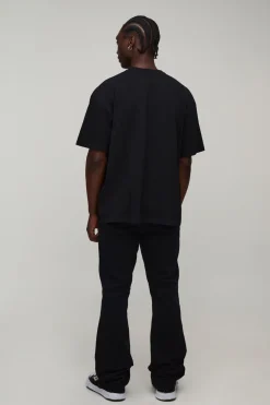 T-shirt Oversize Noir Tall À Imprimé Colombe Gothique Sur Les Coutures