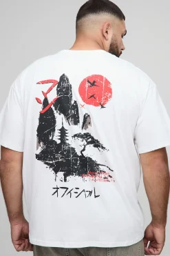T-shirt oversize Plus à imprimé paysage