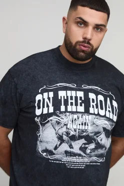 boohooMAN T-shirt oversize Plus à l'effigie de Willie Nelson sous licence, imprimé et délavé<Homme T-Shirts Impriméstendances|T-Shirts