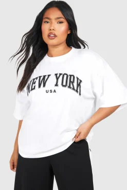 boohoo T-shirt oversize Plus New York<Femme Tops