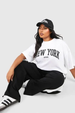 boohoo T-shirt oversize Plus New York<Femme Tops