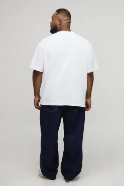 T-shirt oversize Plus OFCL 8 Ball brodé en blanc