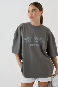DSGN Studio T-shirt Oversize Poids Lourd Sports Club<Femme Dsgn Studio|Tops