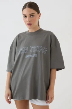 DSGN Studio T-shirt Oversize Poids Lourd Sports Club<Femme Dsgn Studio|Tops