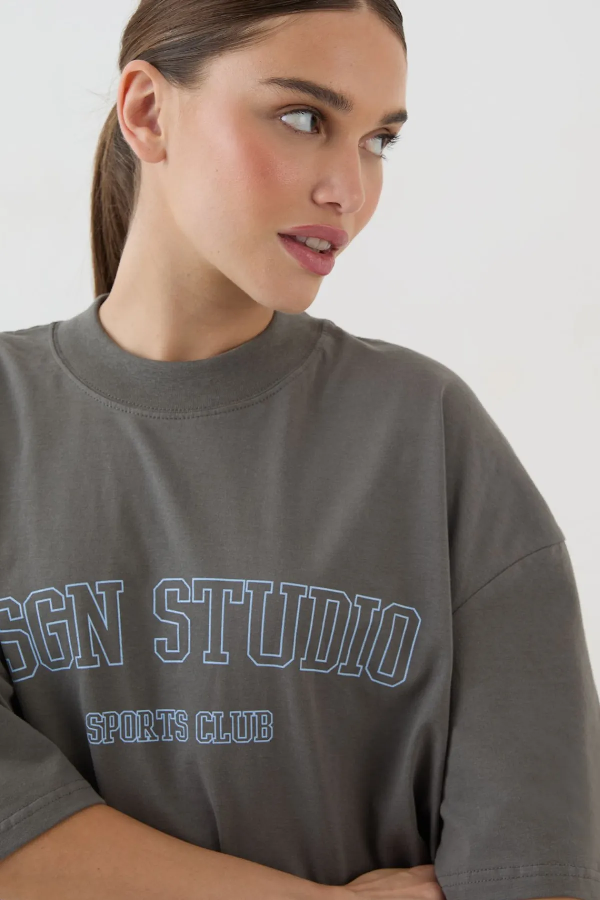 DSGN Studio T-shirt Oversize Poids Lourd Sports Club<Femme Dsgn Studio|Tops