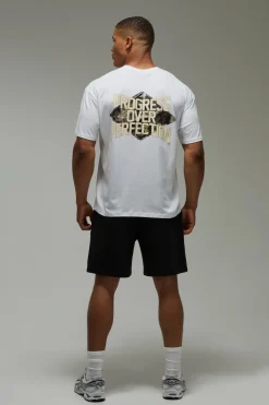 T-shirt Oversize Progress Over Perfection À Imprimé Camouflage Actif