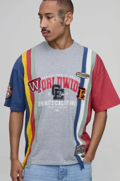 T-shirt Oversize À Rayures Brodées Édition Collector