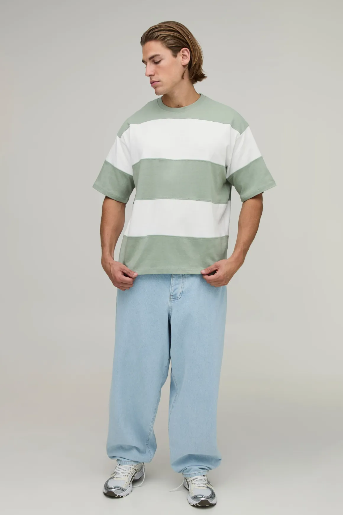 T-shirt Oversize À Rayures Colour Block