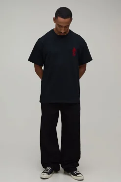 T-shirt Oversize Rouge Brodé Dragon
