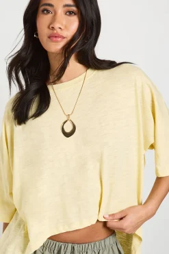boohoo T-shirt Oversize Semi-transparent En Jersey Slub À Ourlet Arrondi<Femme Tops
