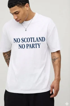 T-shirt Oversize À Slogan No Scotland No Party