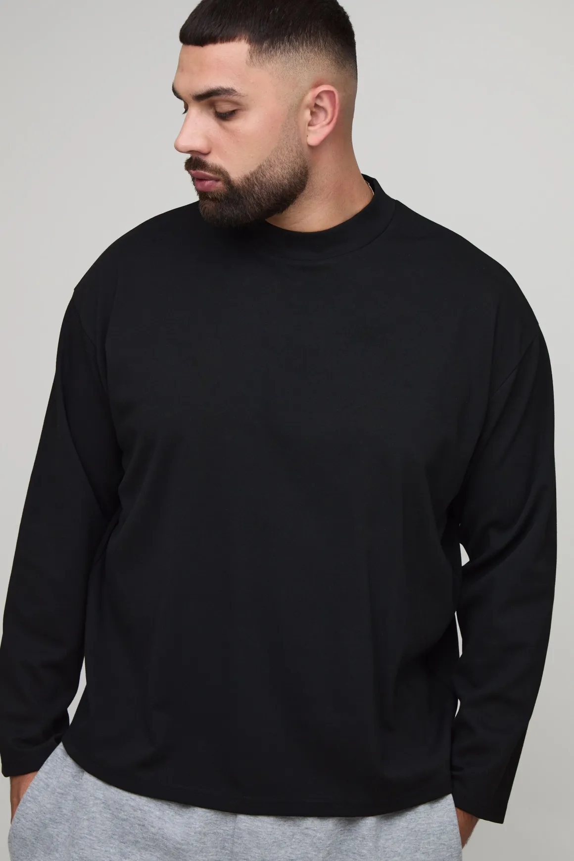 T-shirt oversize super lourd premium à manches longues Plus