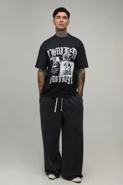 T-shirt Oversize Tall À Imprimé Renaissance Et Effet Spray Wash