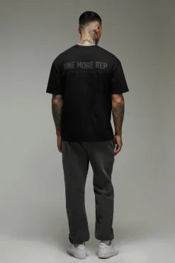 boohooMAN T-shirt oversize Tall MAN Active One More Rep<Homme Tout Afficher|Tout Afficher Activewear