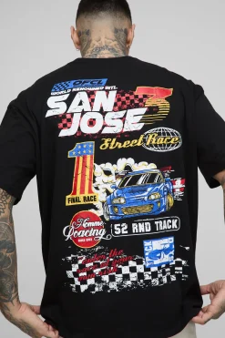 T-shirt oversize Tall San Jose imprimé moto
