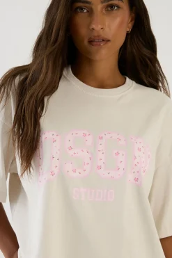 DSGN Studio T-shirt Oversize Teint À Imprimé Floral Ditsy Style Universitaire<Femme Dsgn Studio|Athleisure