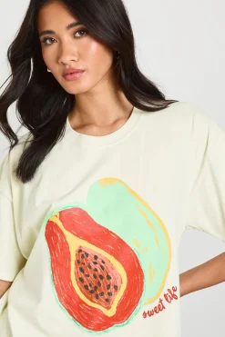 boohoo T-shirt Papaya Imprimé Sweet Life Effet Délavé<Femme Tops
