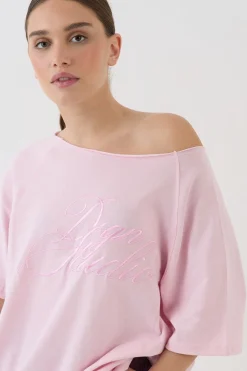 DSGN Studio T-shirt À Épaules Dénudées Avec Inscription Contrastée<Femme Dsgn Studio|Tops