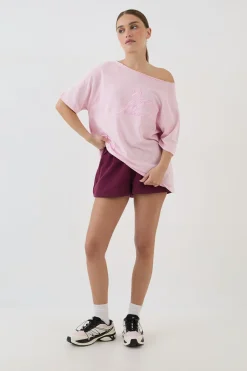 DSGN Studio T-shirt À Épaules Dénudées Avec Inscription Contrastée<Femme Dsgn Studio|Tops