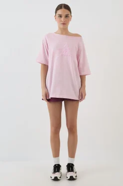 DSGN Studio T-shirt À Épaules Dénudées Avec Inscription Contrastée<Femme Dsgn Studio|Tops