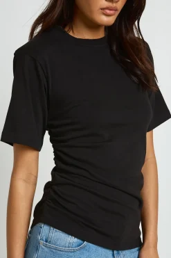 T-shirt À Épaulettes Avec Couture Latérale Froncée