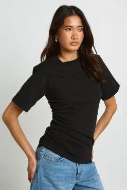 T-shirt À Épaulettes Avec Couture Latérale Froncée
