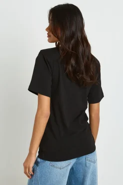 T-shirt À Épaulettes Avec Couture Latérale Froncée