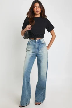 T-shirt À Épaulettes Avec Ourlet Noué