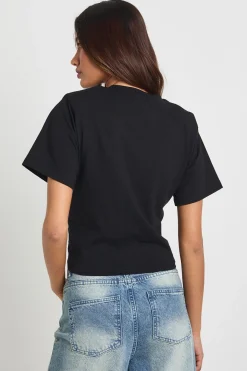 T-shirt À Épaulettes Avec Ourlet Noué