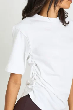 T-shirt À Épaulettes Et Coutures Latérales Froncées