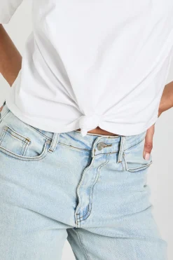boohoo T-shirt À Épaulettes Et Ourlet Noué<Femme Tops