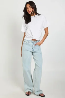 boohoo T-shirt À Épaulettes Et Ourlet Noué<Femme Tops