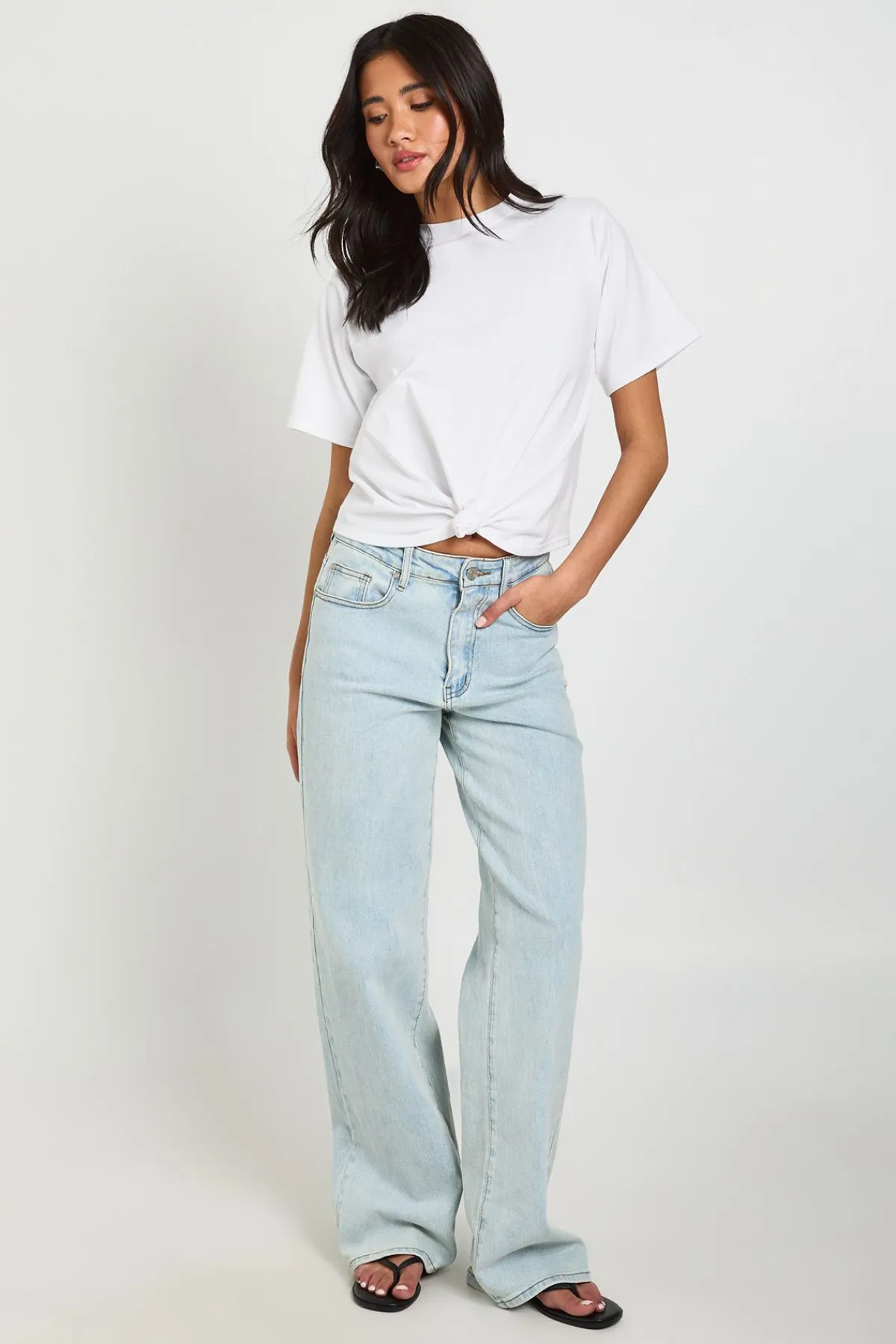 boohoo T-shirt À Épaulettes Et Ourlet Noué<Femme Tops