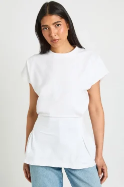 boohoo T-shirt Peplum Tall À Taille Plissée<Femme Tops