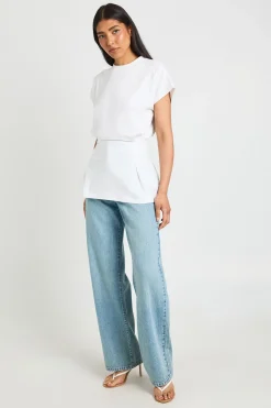 boohoo T-shirt Peplum Tall À Taille Plissée<Femme Tops