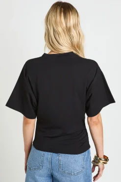T-shirt Petite À Col V Et Taille Cintrée