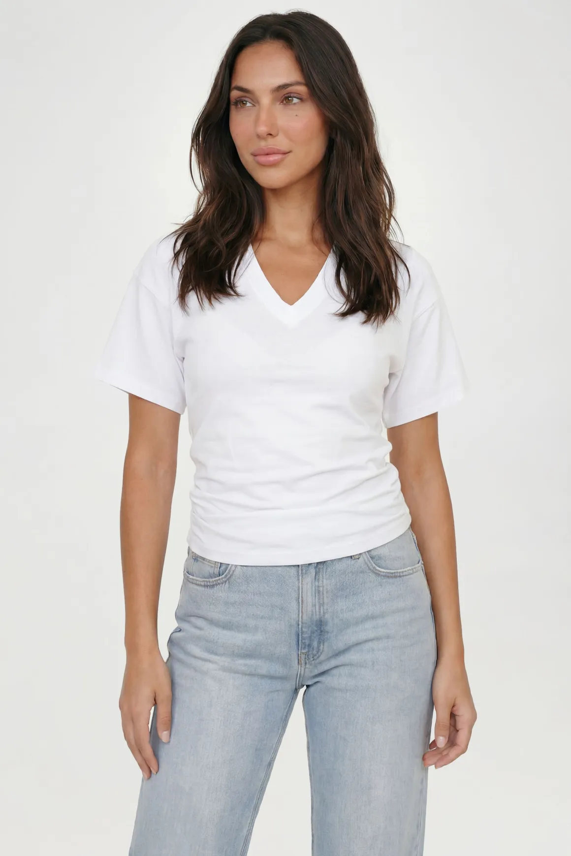 T-shirt Petite Col V Taille Cintrée