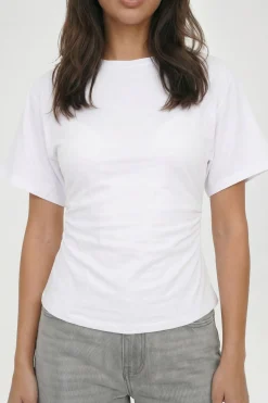 boohoo T-shirt Petite En Jersey À Taille Froncée Et Manches Courtes<Femme Tops