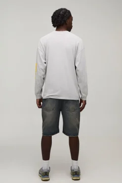 T-shirt Pierre À Manches Longues Édition Limitée Imprimé Délavé Coupe Oversize