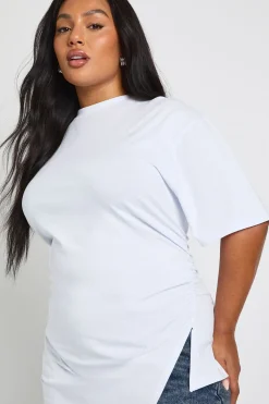 boohoo T-shirt Plus à fente latérale froncé<Femme Tops