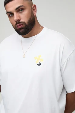 T-shirt Plus Oversized à broderie croisée