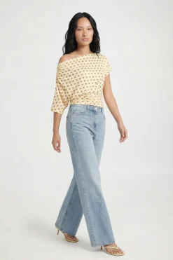 T-shirt À Pois Épaules Dénudées