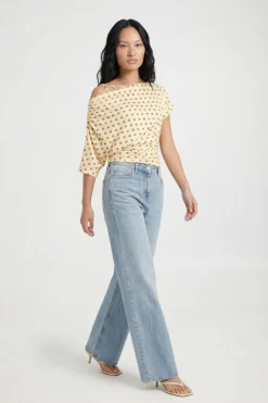 T-shirt À Pois Épaules Dénudées