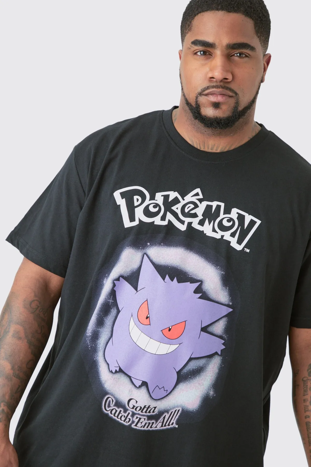 boohooMAN T-shirt Pokémon Gengar imprimé sous licence en<Homme T-Shirts Impriméstendances|T-Shirts