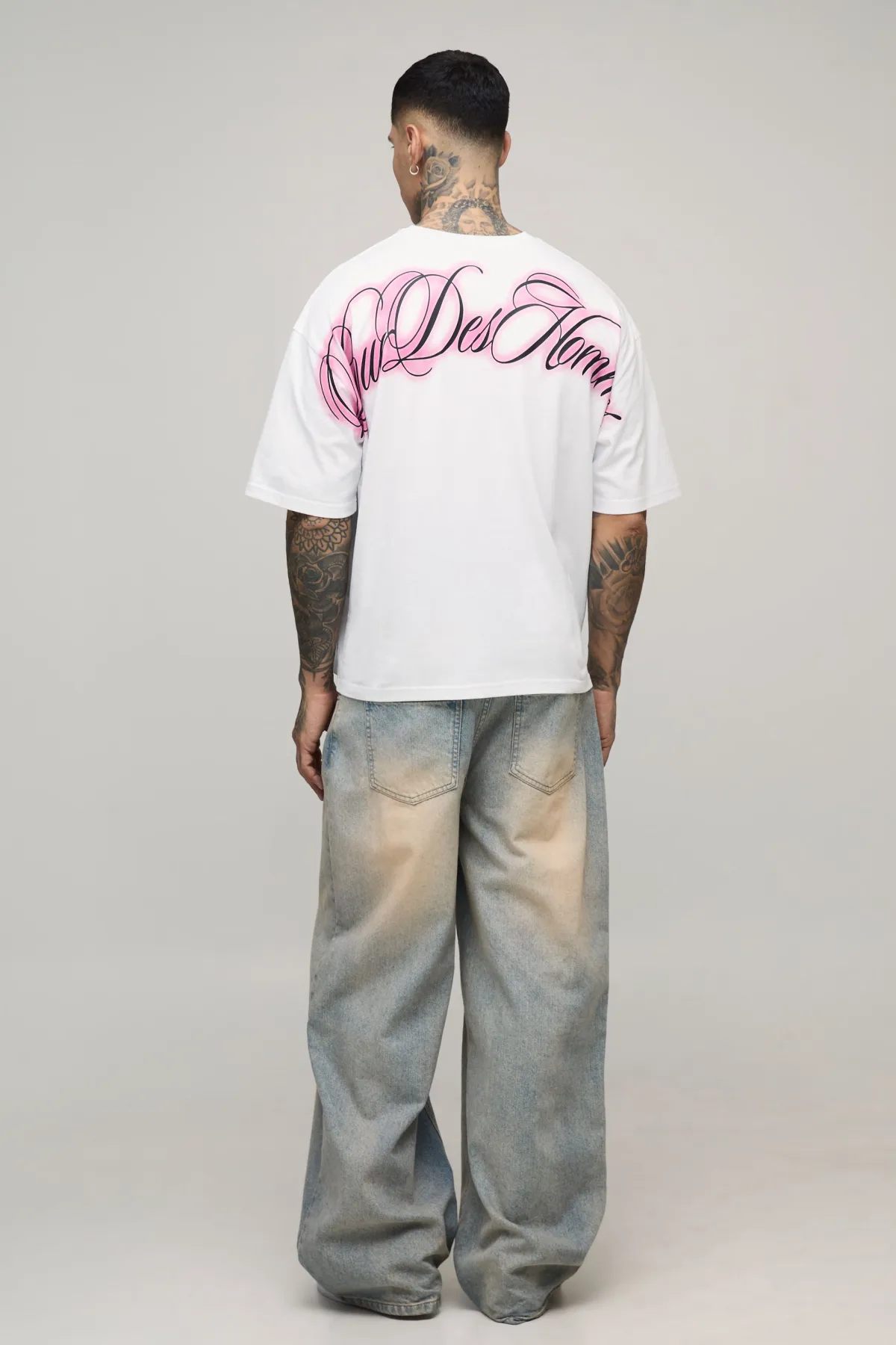 boohooMAN T-shirt pour homme tall, oversized et boxy à imprimé sur la couture<Homme Tout Afficher|Tout Afficher