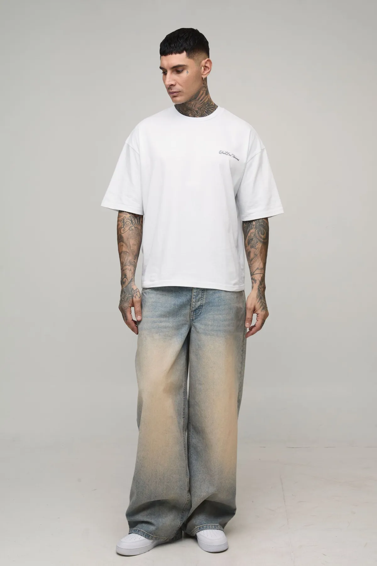 boohooMAN T-shirt pour homme tall, oversized et boxy à imprimé sur la couture<Homme Tout Afficher|Tout Afficher