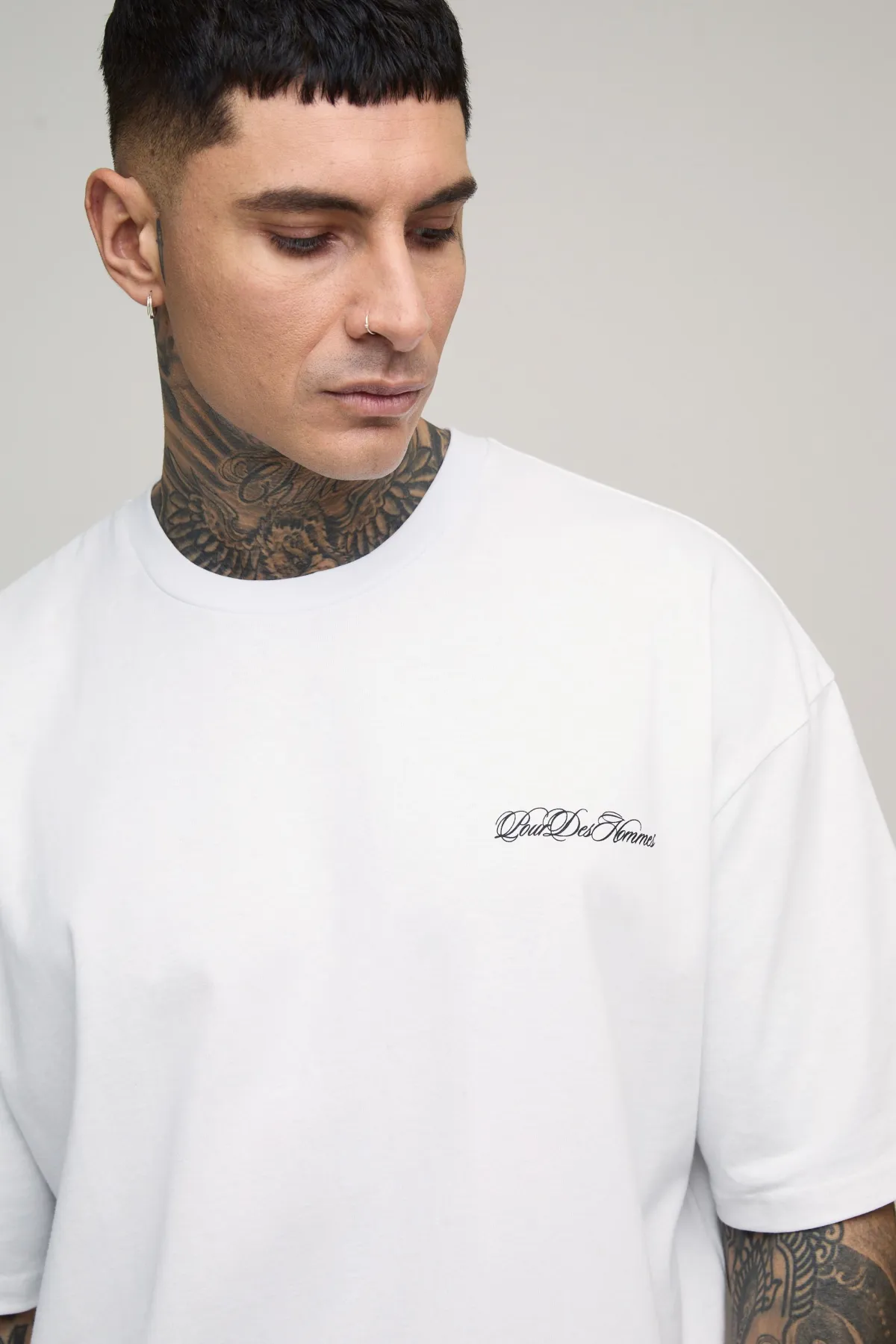 boohooMAN T-shirt pour homme tall, oversized et boxy à imprimé sur la couture<Homme Tout Afficher|Tout Afficher